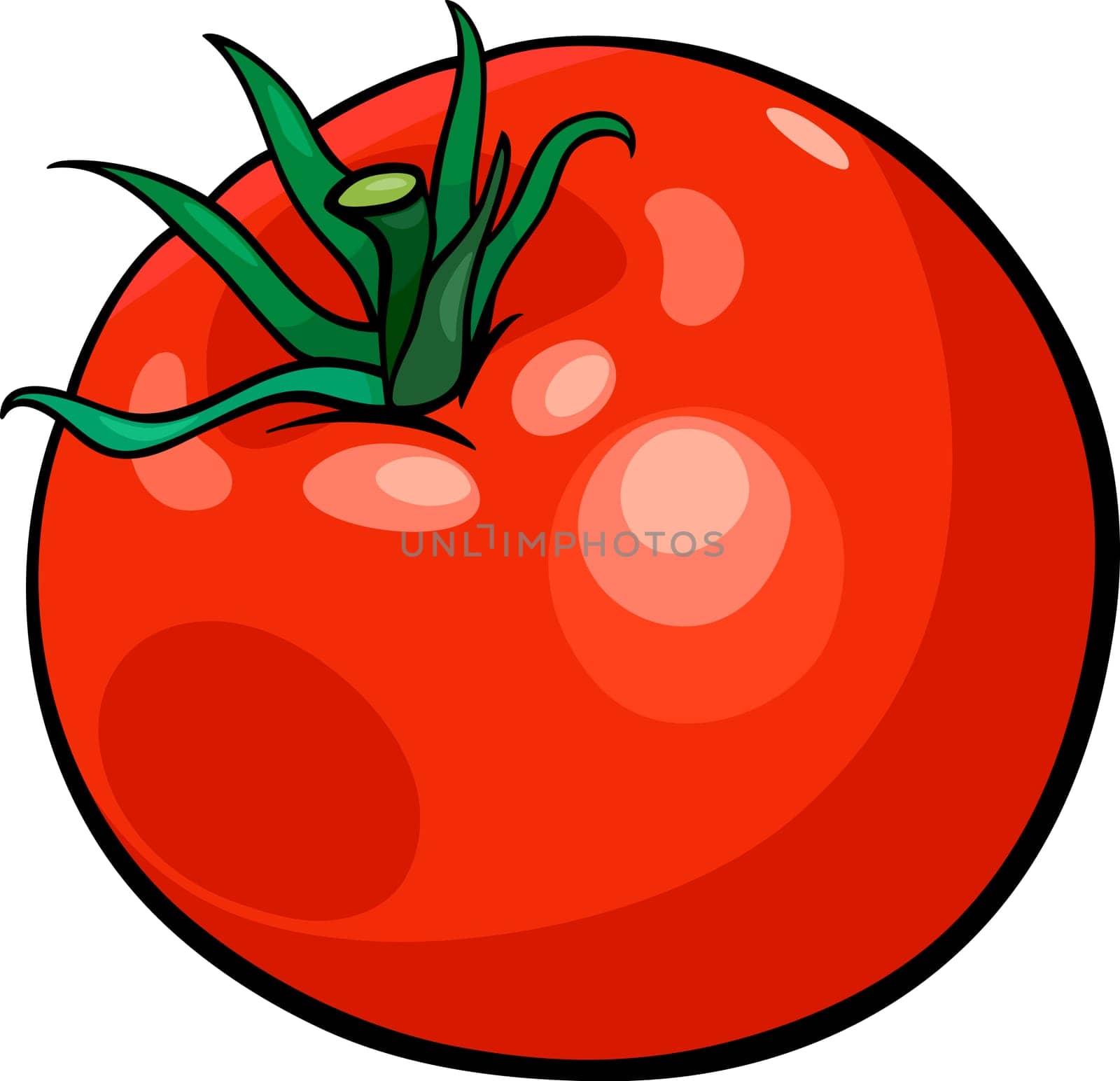 Cartoon Illustration of Tomato Vegetable Food Object