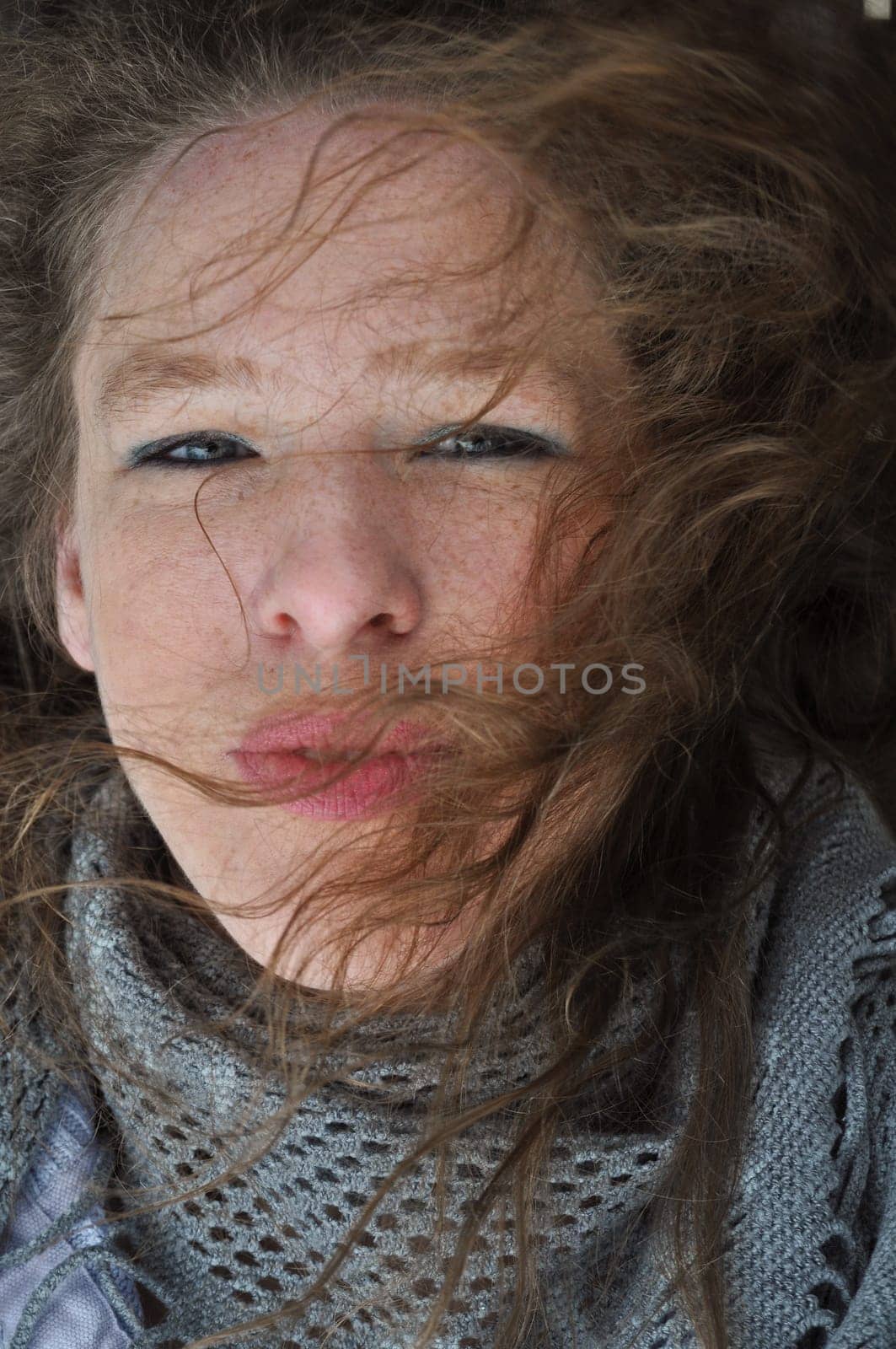Woman with leaf
