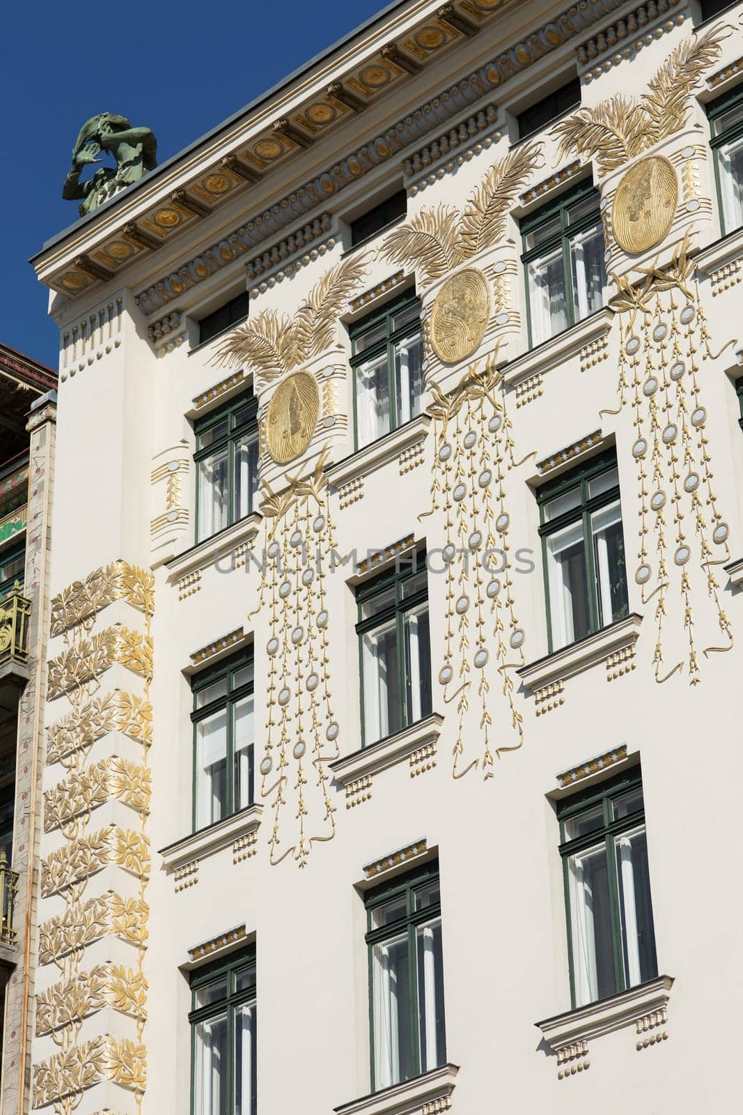 Architecture Otto Wagner,house on the left Wienzeile in Art Nouveau style