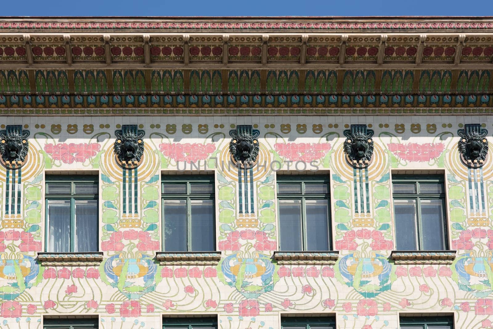 Architecture Otto Wagner,house on the left Wienzeile in Art Nouveau style