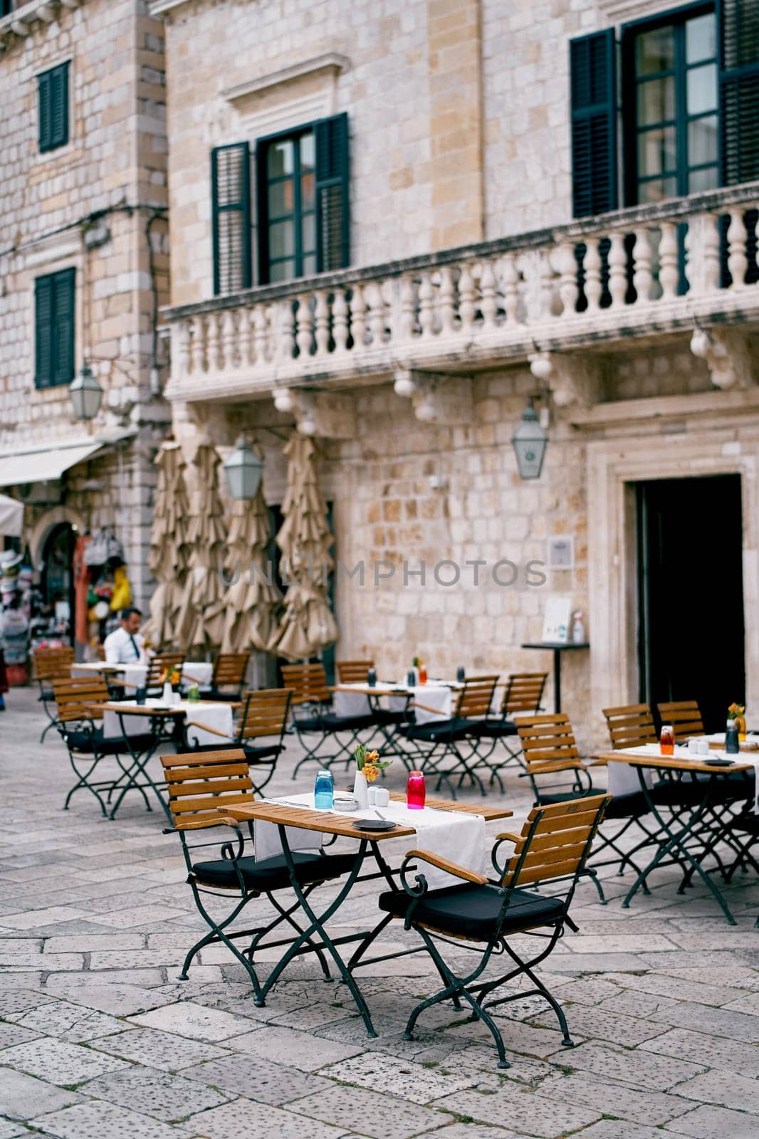 Street cafe near the Pucic Palace hotel. Dubrovnik, Croatia by Nadtochiy