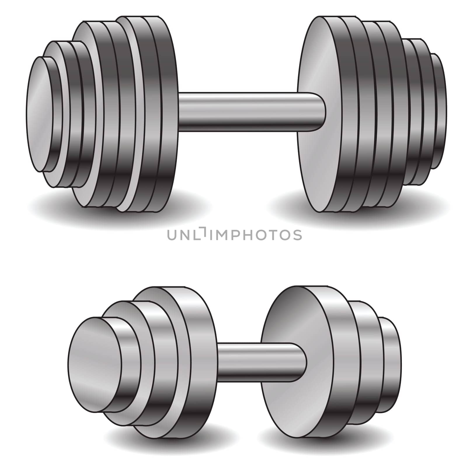 illustration with dumbells  for your design