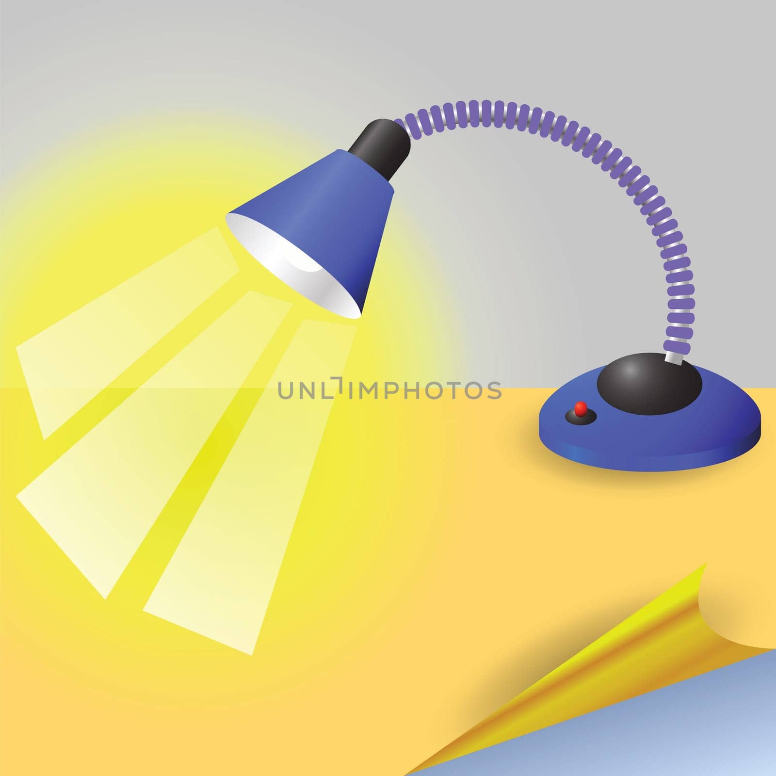 colorful illustration with table lamp  for your design