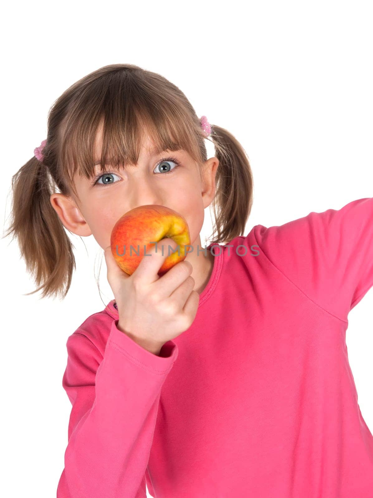 Girl eating apple