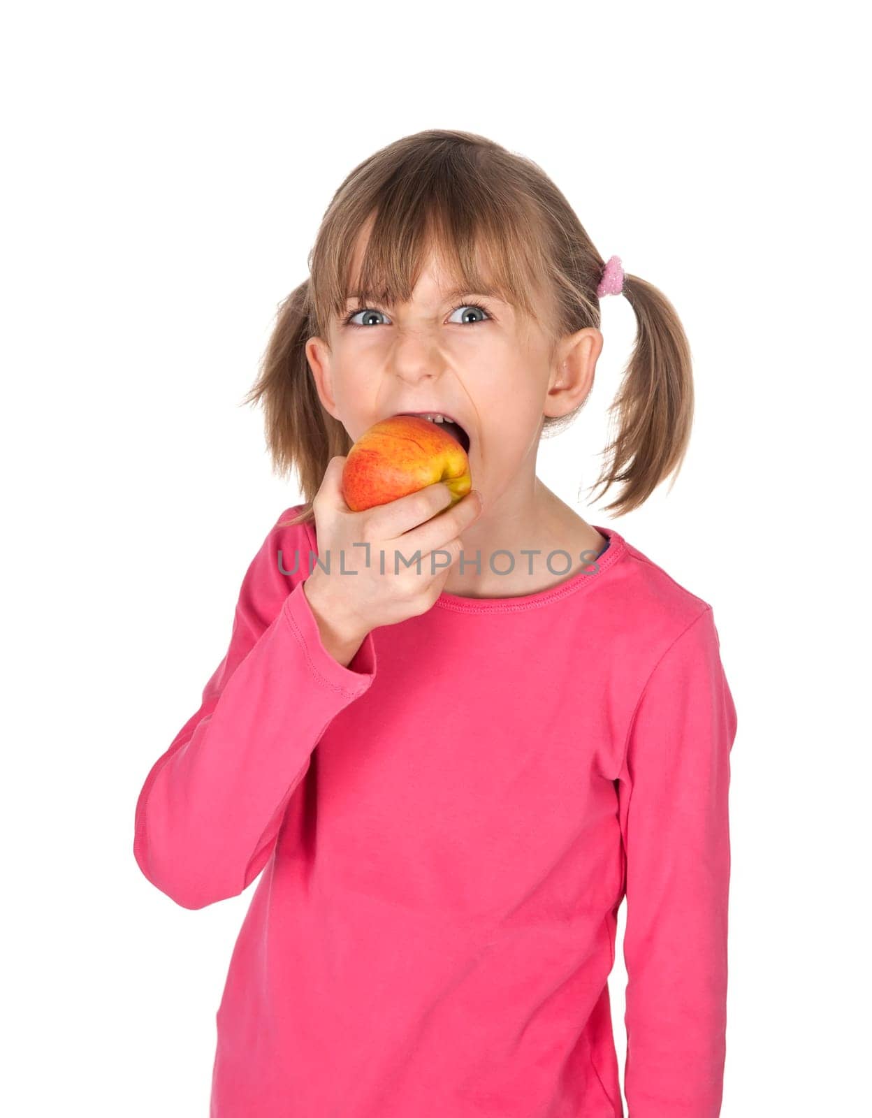 Girl eating apple
