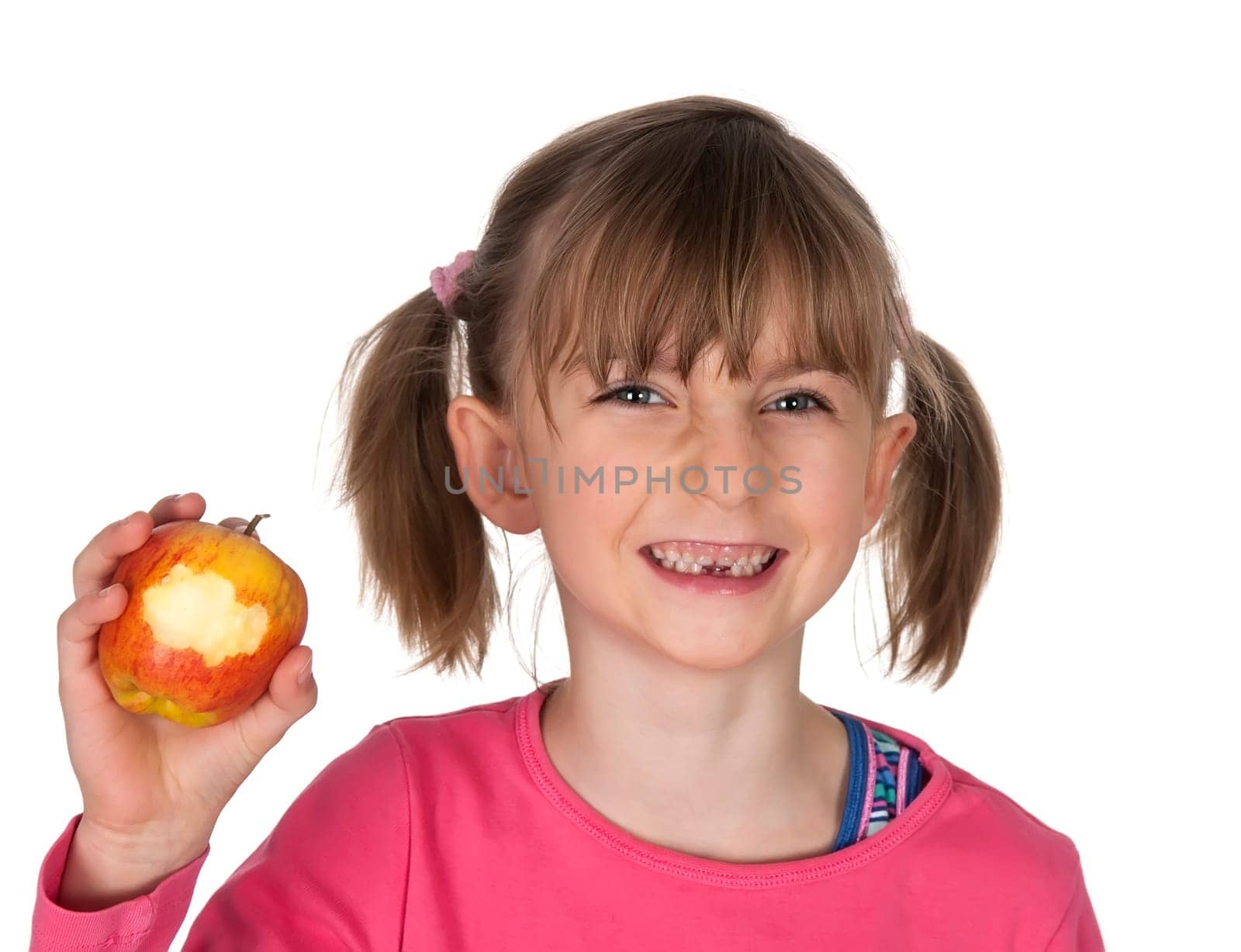 Girl eating apple