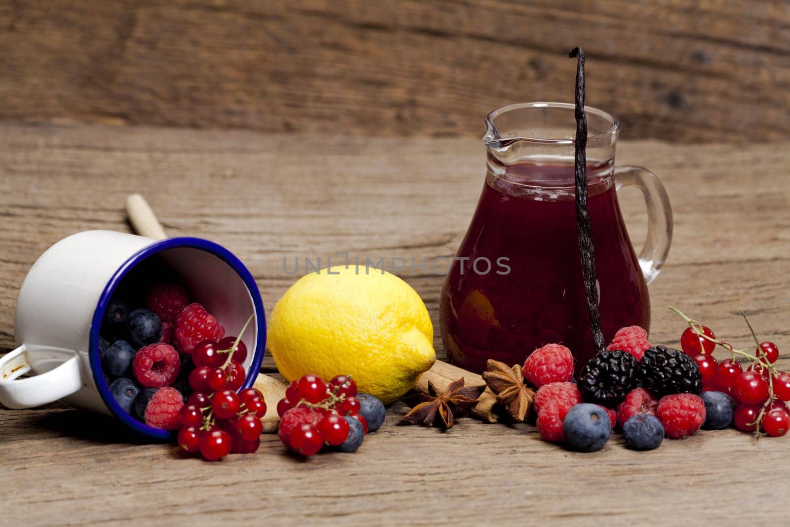 Fresh ingredients for a traditional berry groats