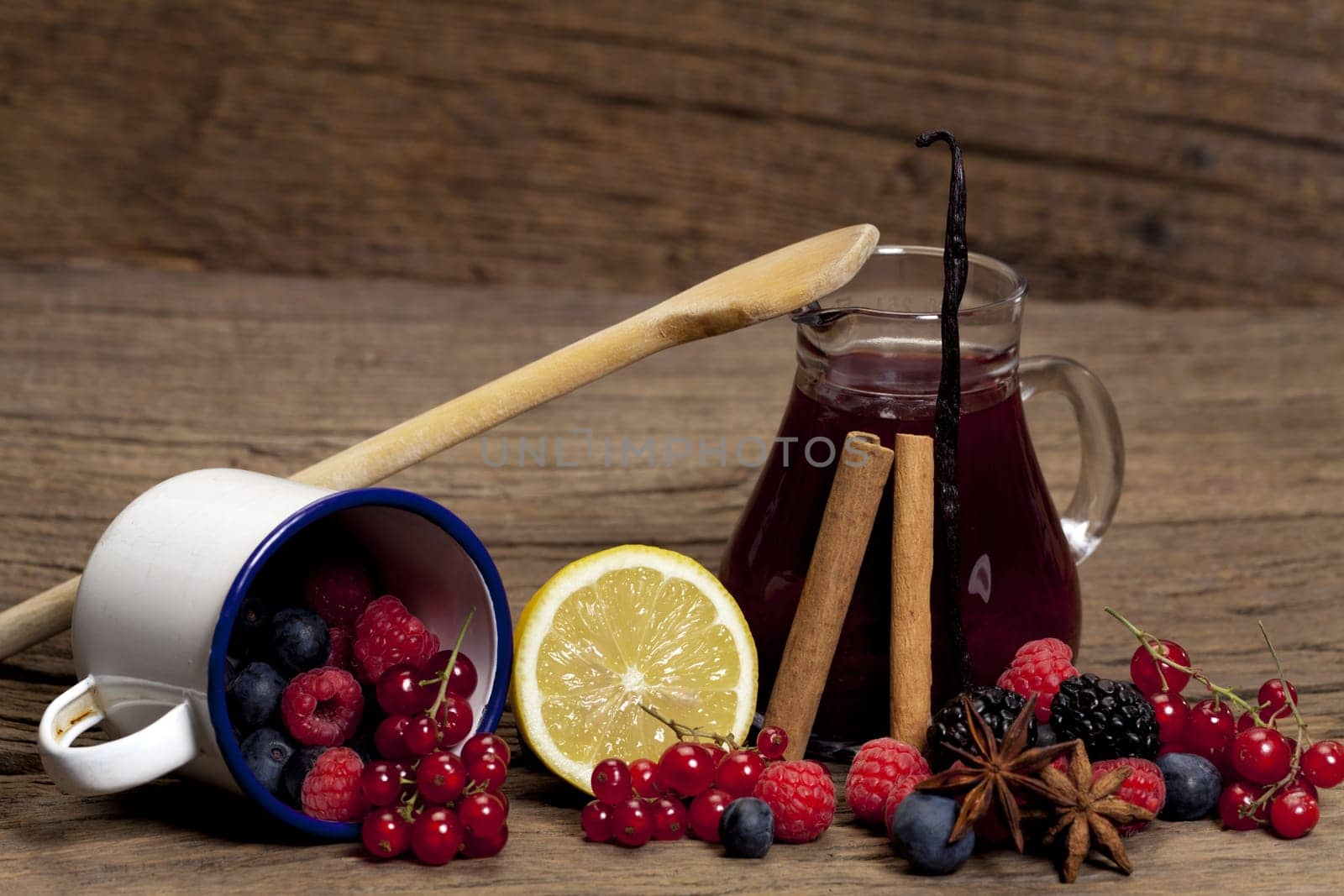 Fresh ingredients for a traditional berry groats
