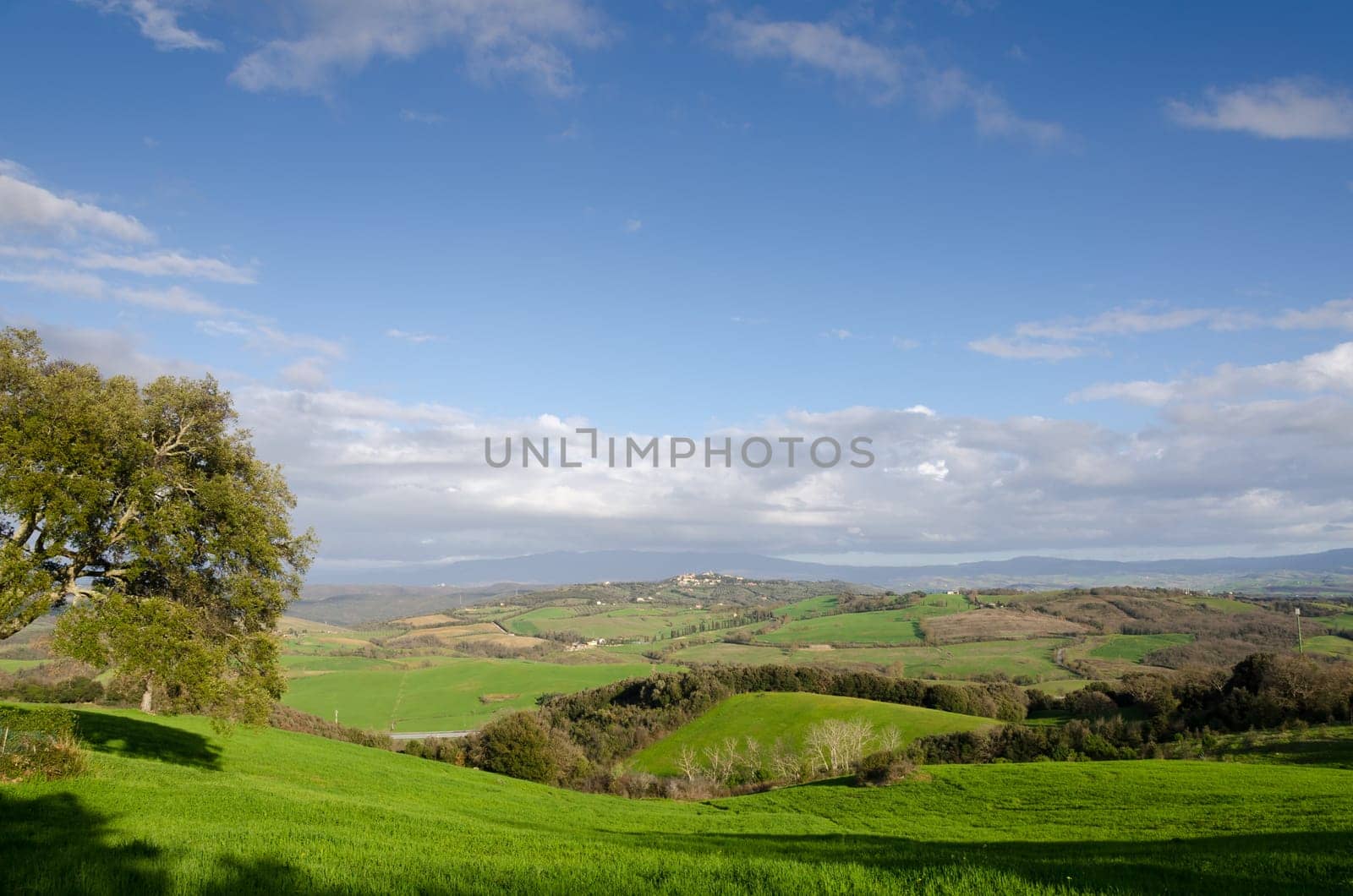 spring landscape of the Tuscan hills in Italy
