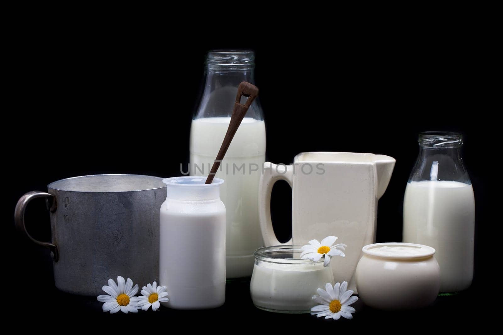 Milk in different containers