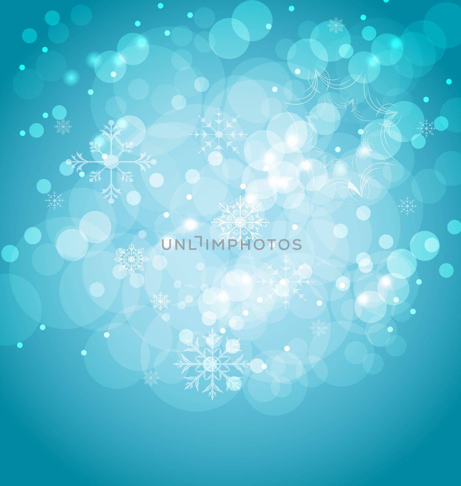 Illustration Christmas abstract background with snowflakes - vector