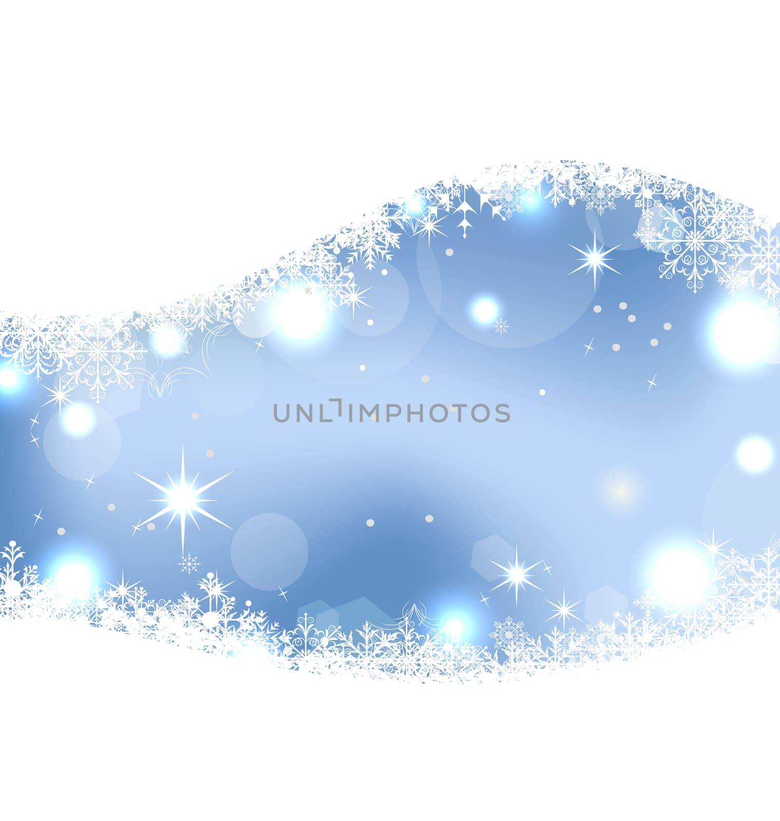 Illustration Christmas cute wallpaper with sparkle, snowflakes, stars - vector