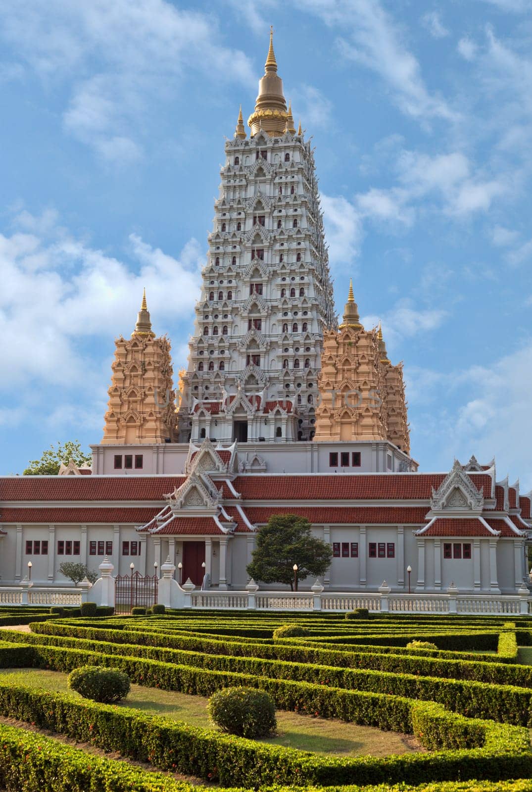 Vietnamese style temple in Thailand. Temple complex Wat Yan, Pattaya, Chonburi province.