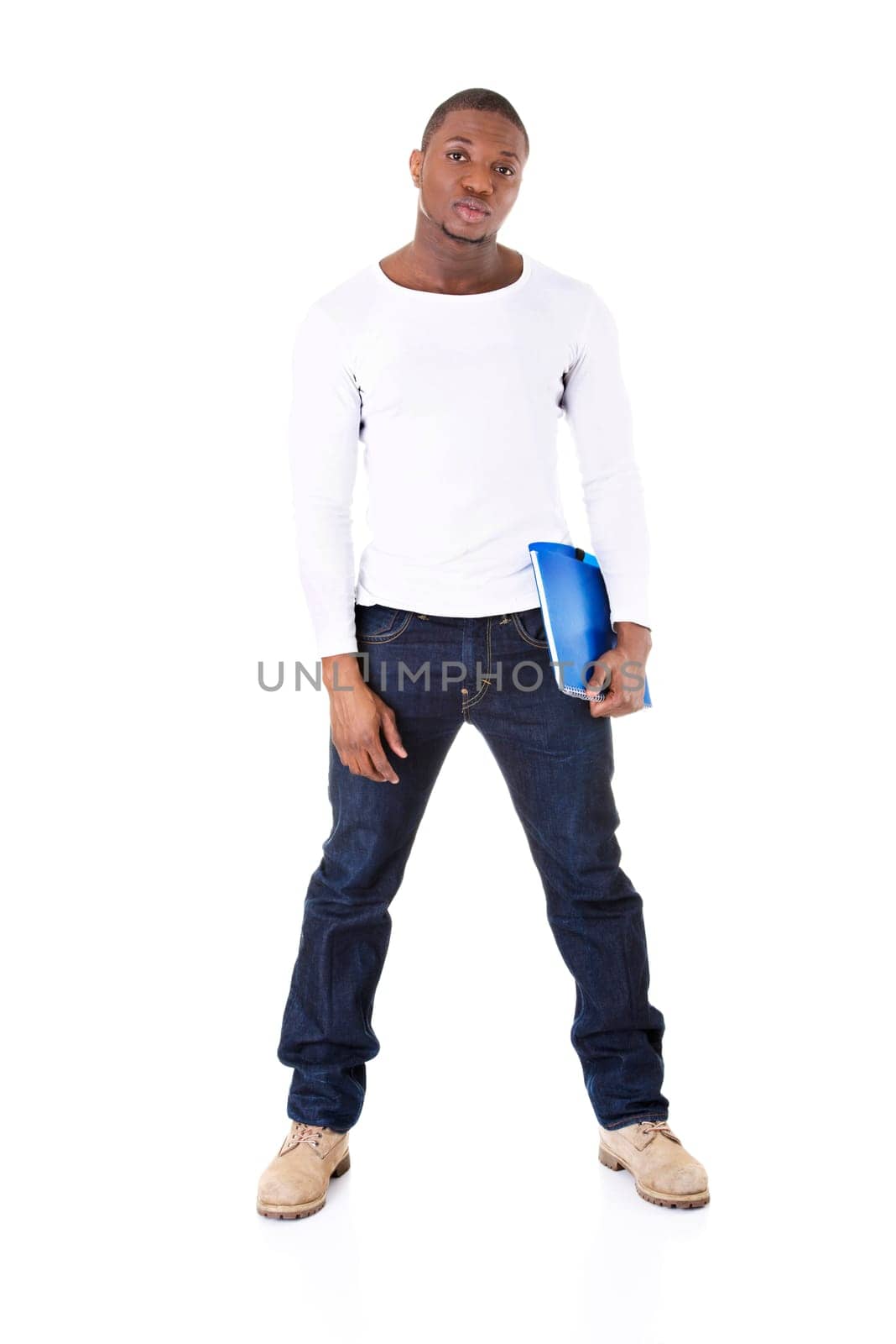 Young student man,isolated on a white background