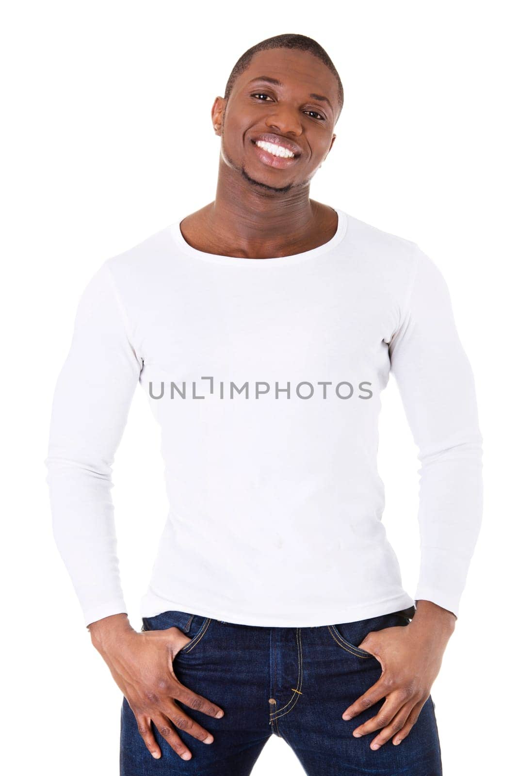 Handsome younf african american man in casual clothes.