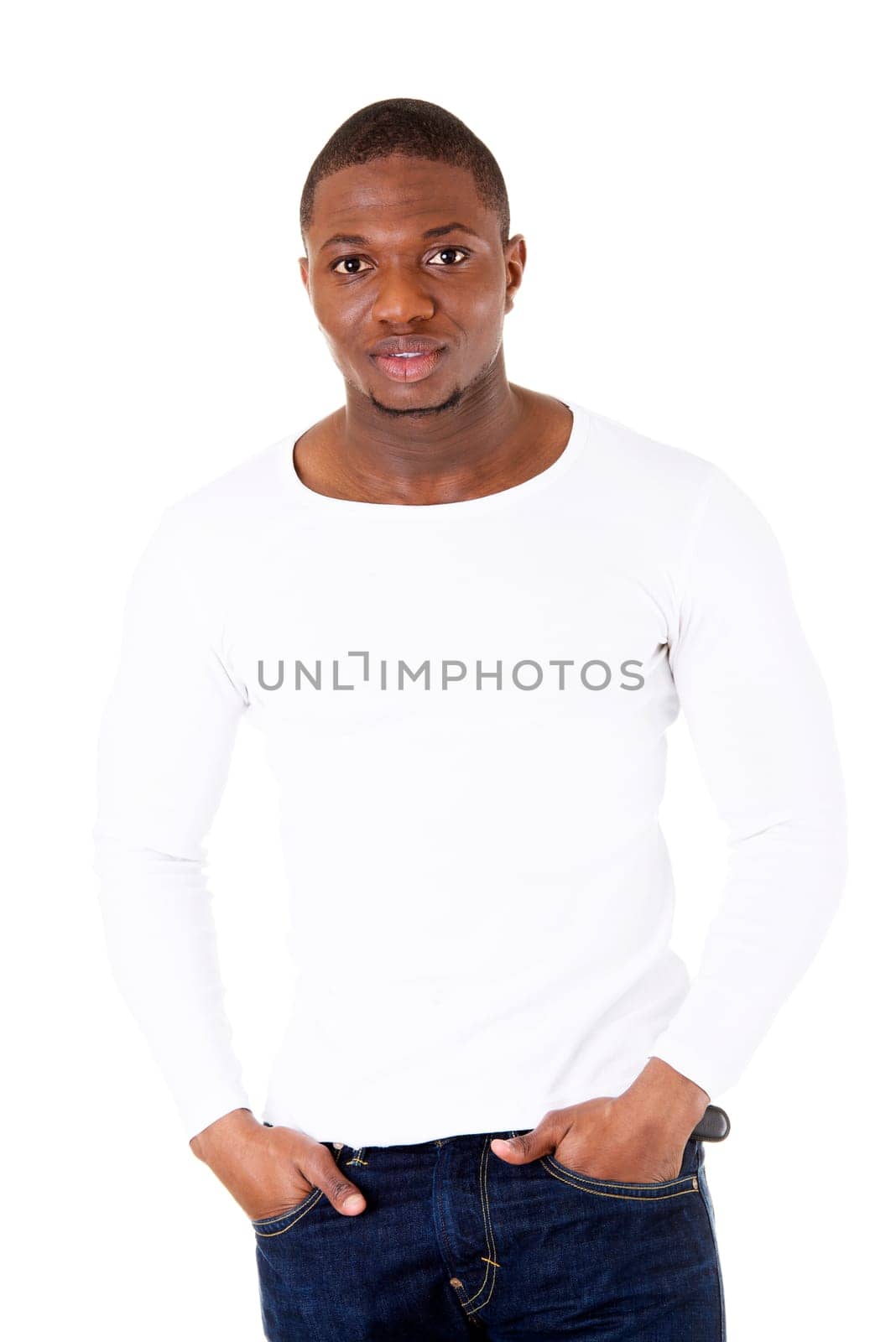 Handsome younf african american man in casual clothes.