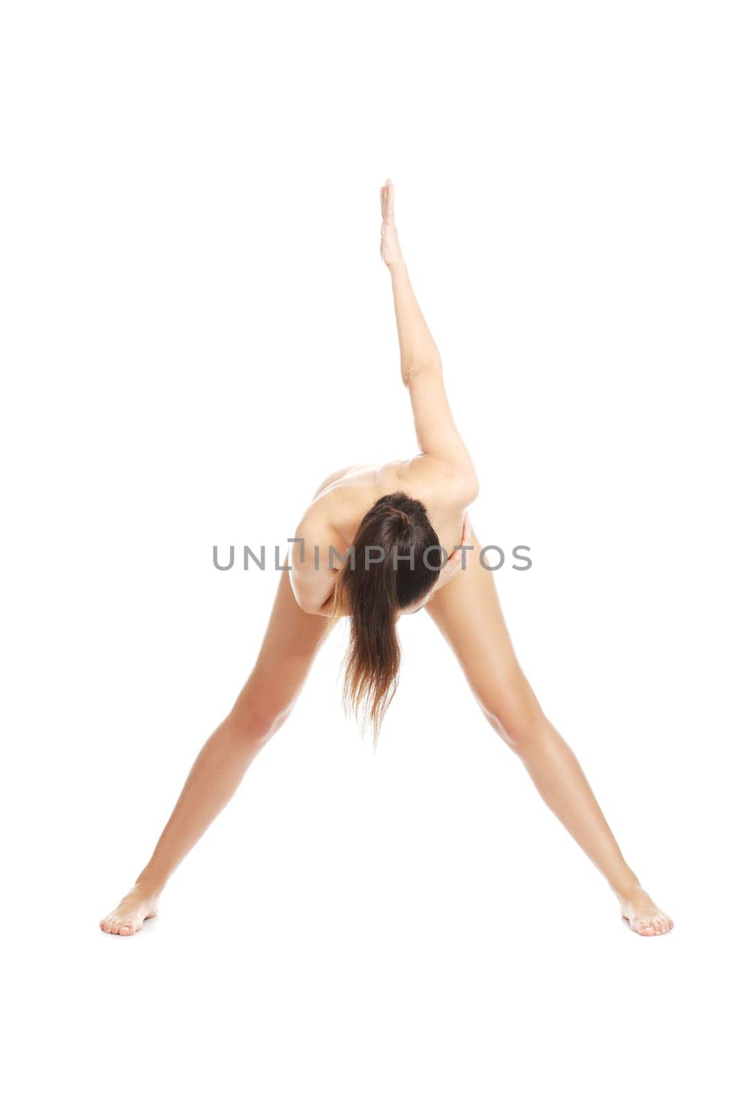 Artistic shot a beautiful naked woman , isolated on white background