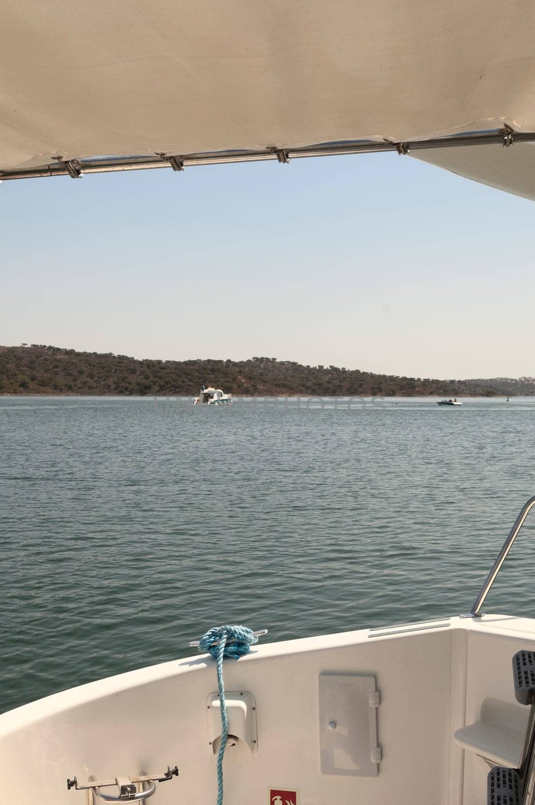 Houseboats in the lake Alqueva, Alentejo, Portugal