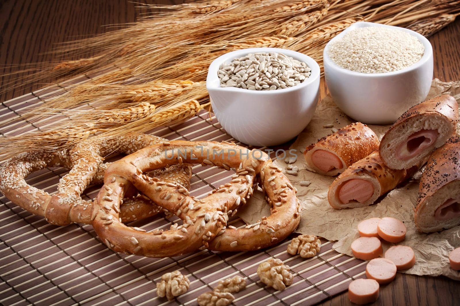 Pretzel and bakery other product on the table