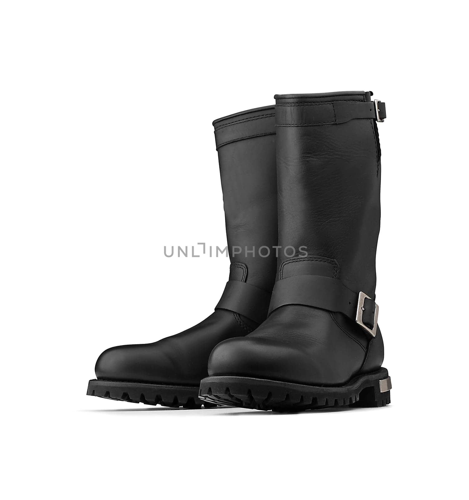 Black boots (clipping path) on white background