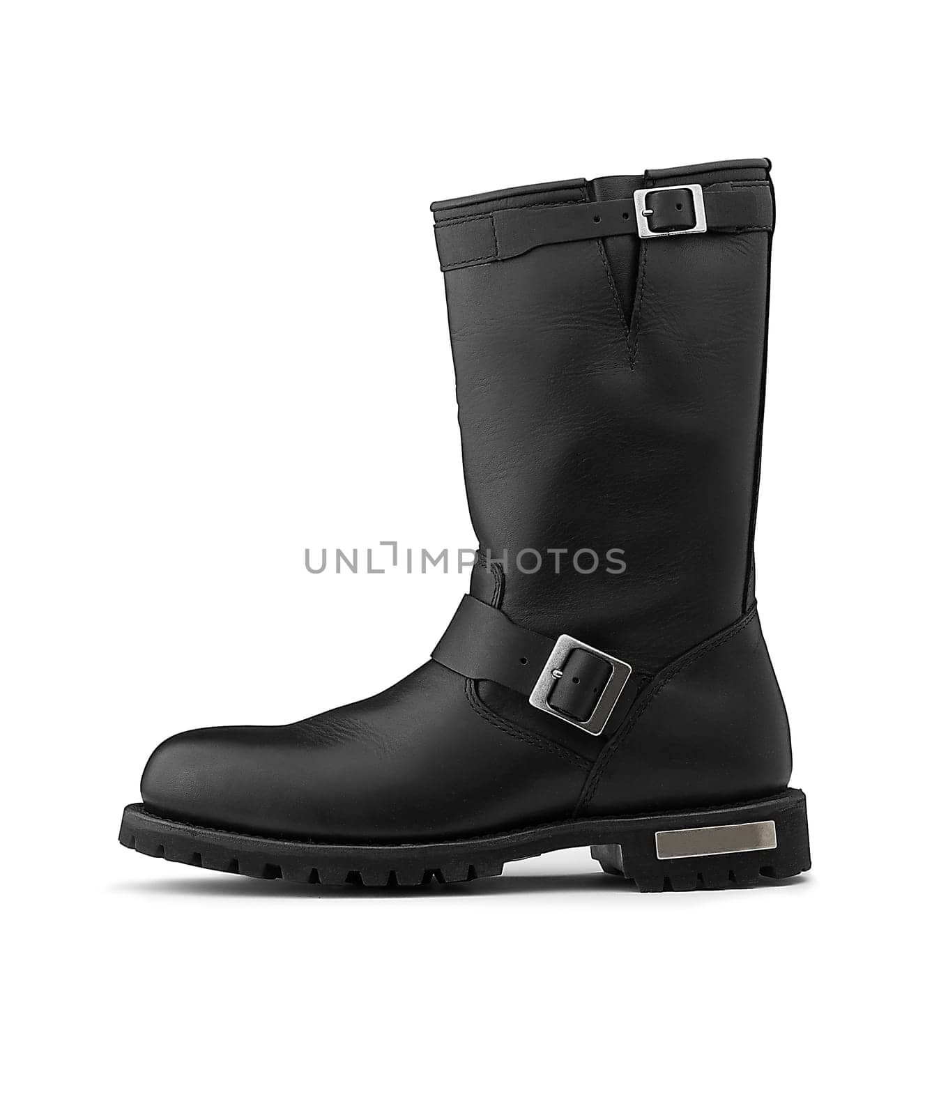 Black boots (clipping path) on white background