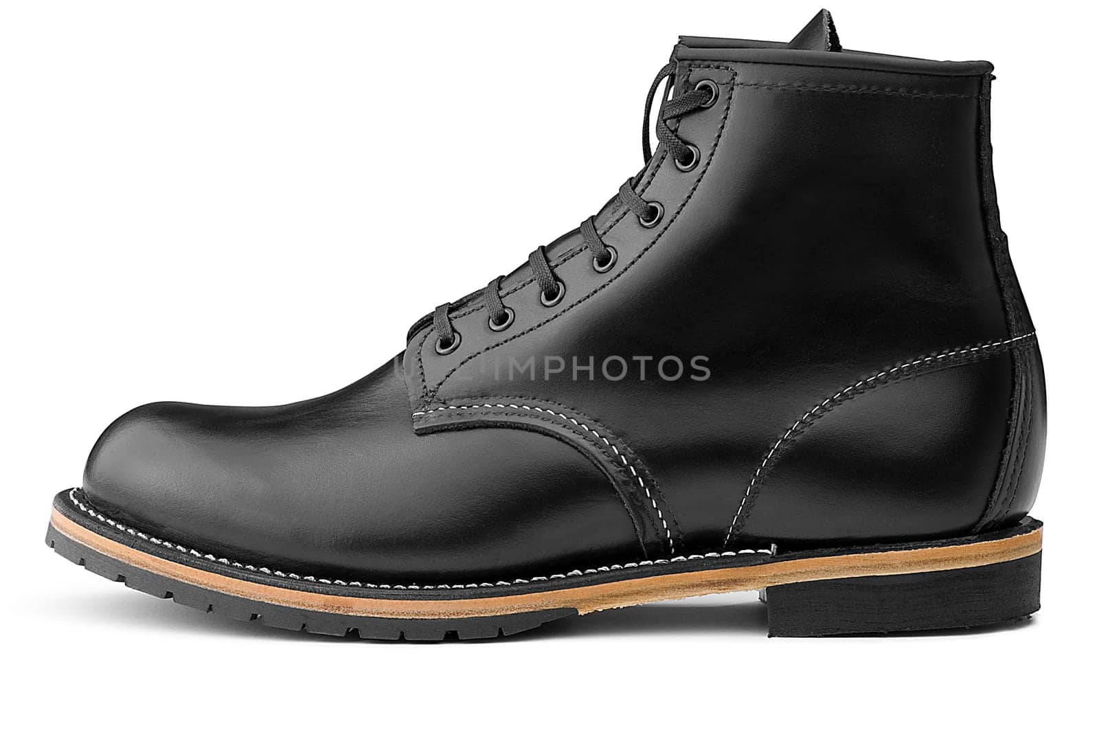 Black boots (clipping path) on white background