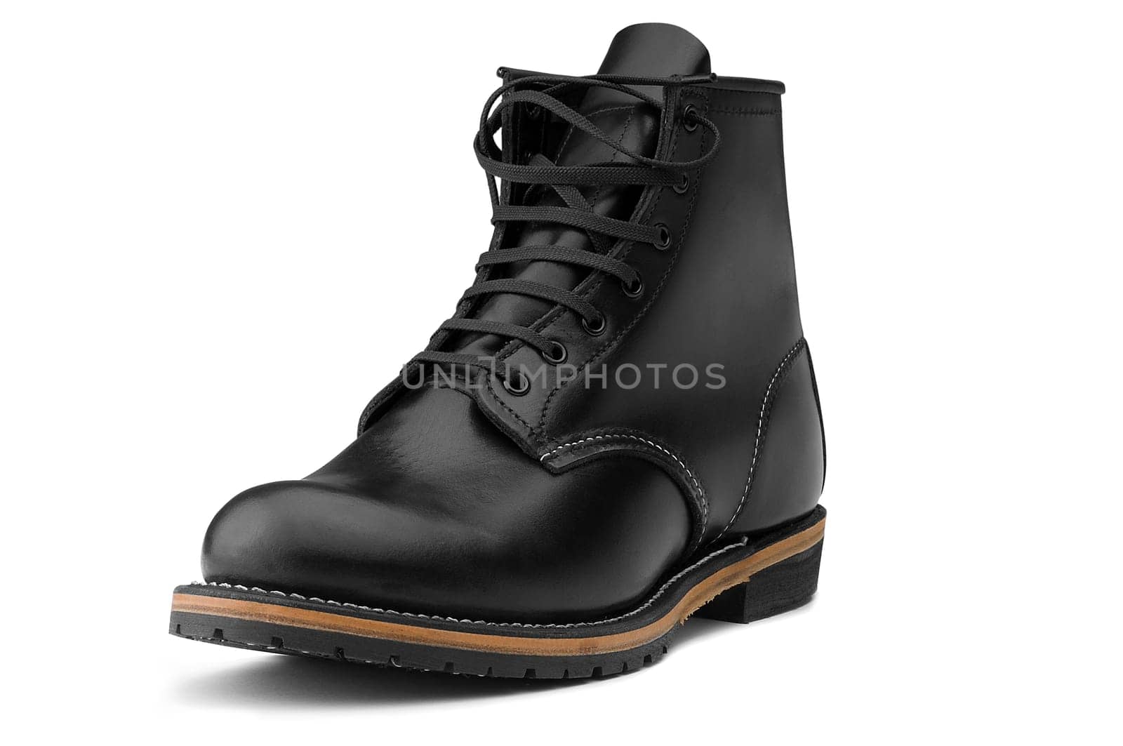 Black boots on white background