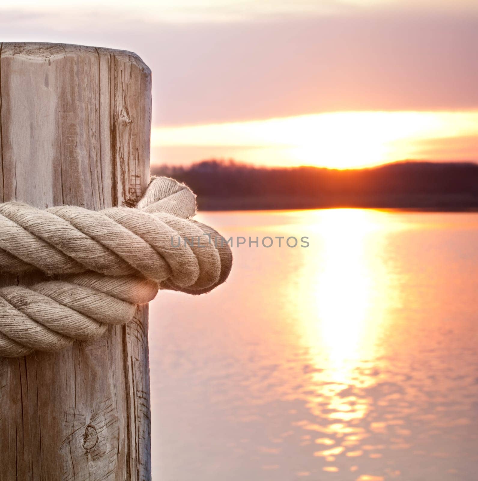 Ship's rope in sunlight