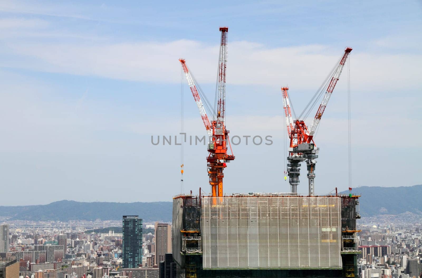 Highrise building construction site