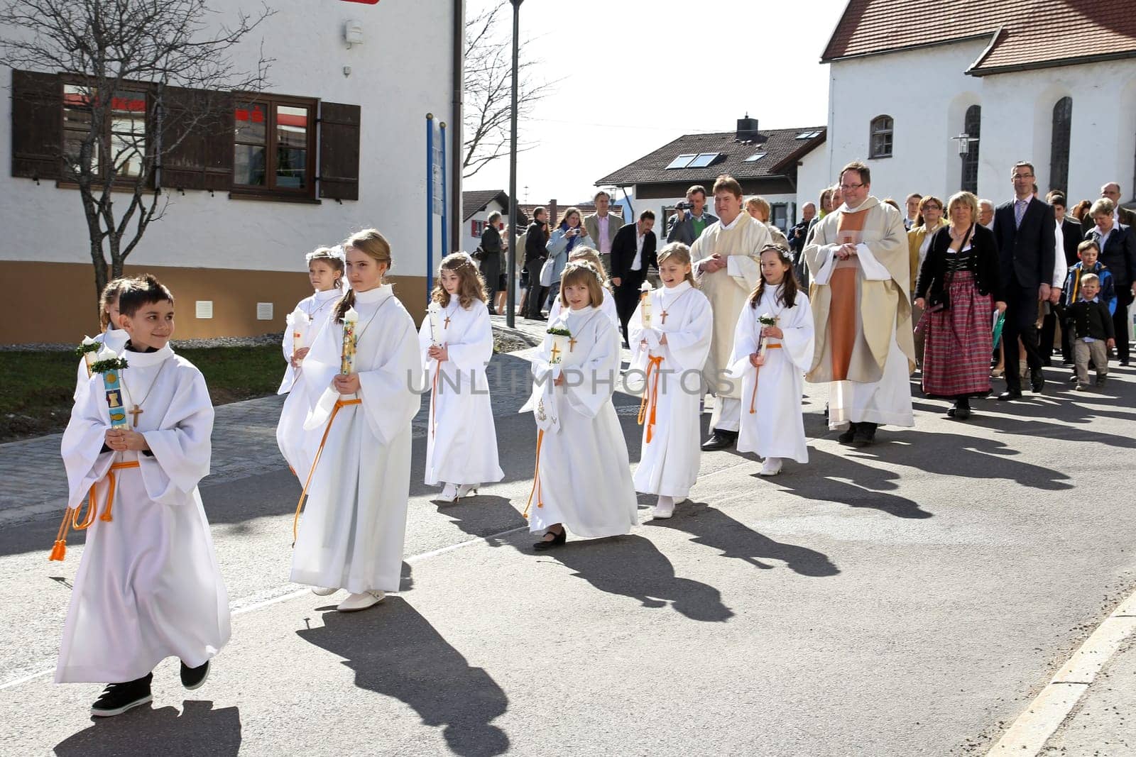 Entry into the church for the celebration of the First Holy Communion