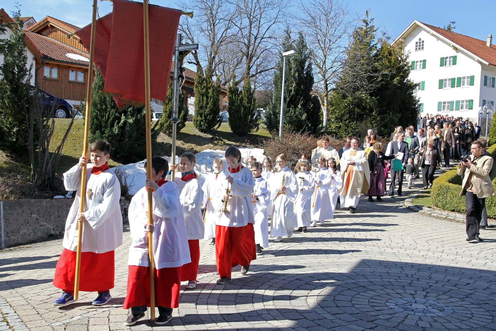 Entry into the church for the celebration of the First Holy Communion