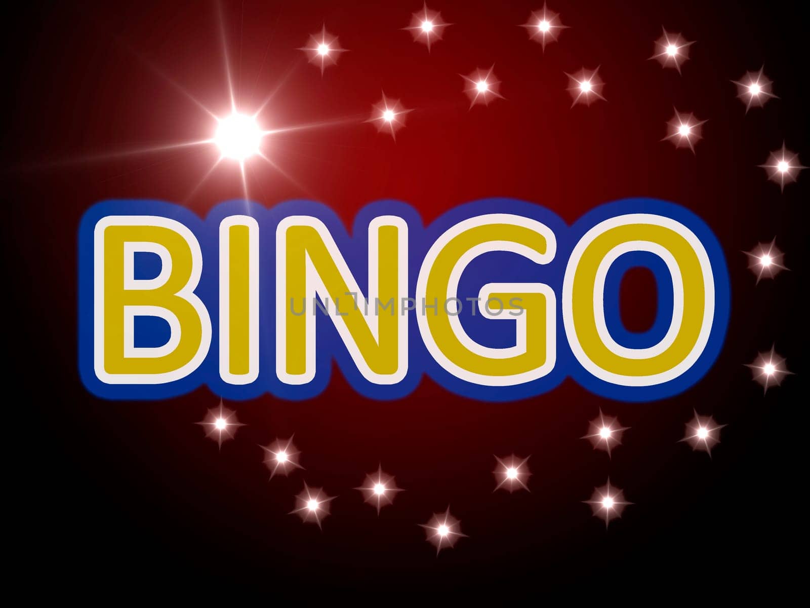 bingo word on a movie scene background
