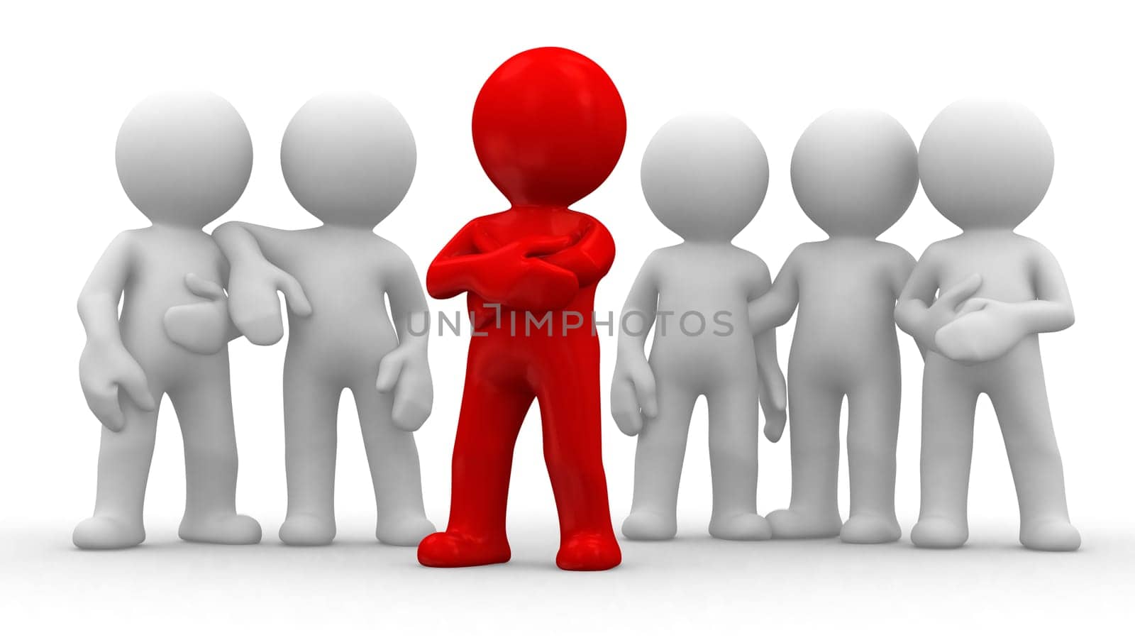 group of 6 persons. one is the leader