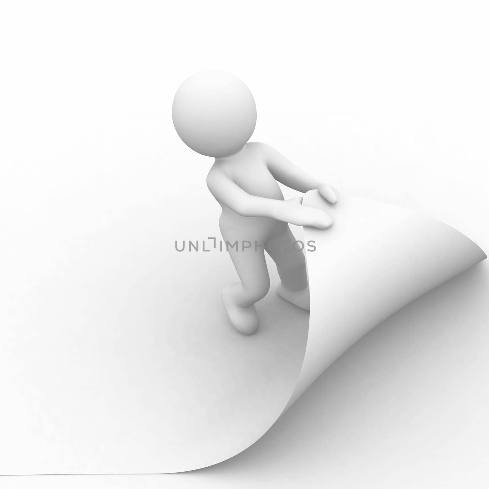 3d human try to turn the page