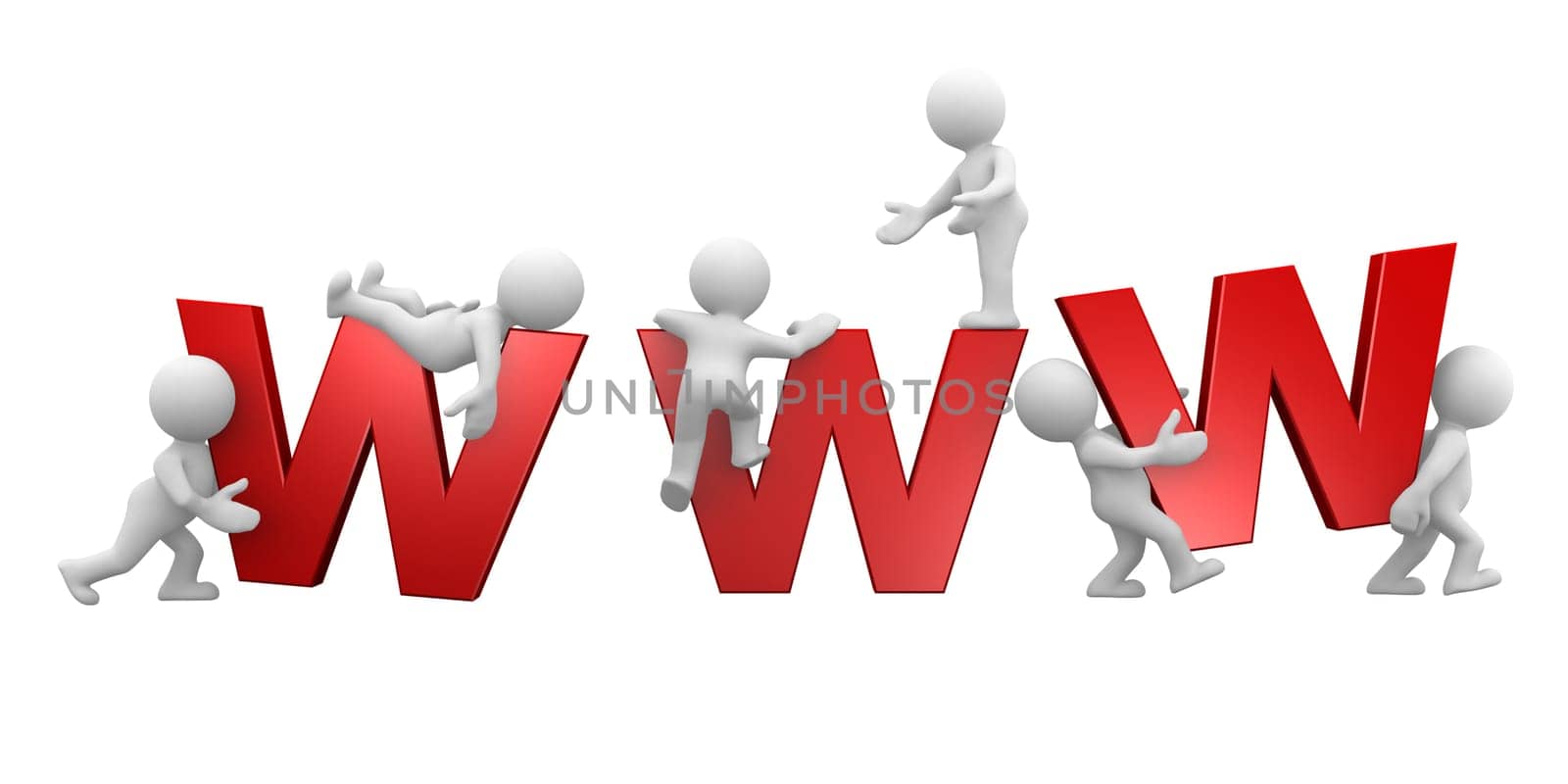 little humans push and pull the www word