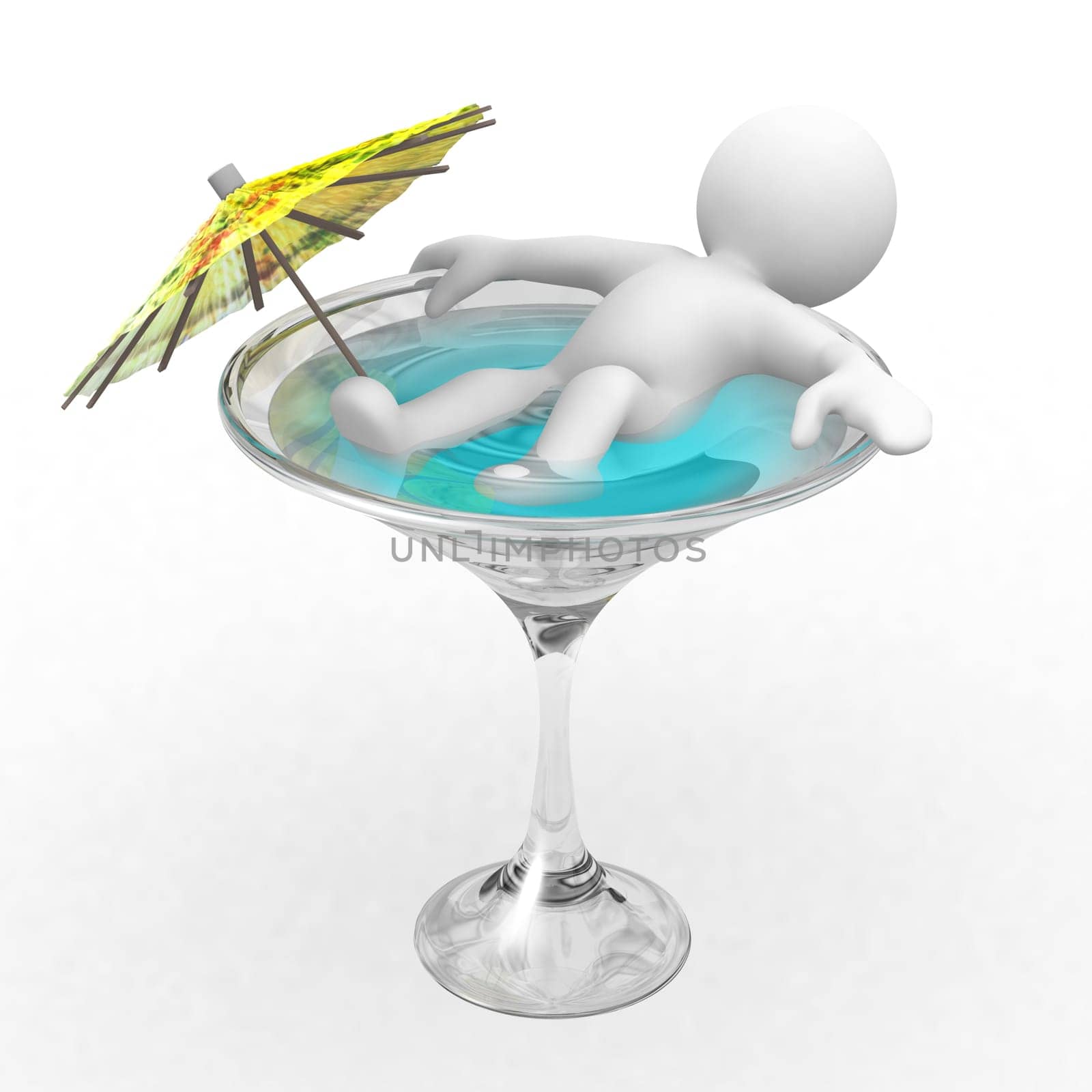 Relaxing on a drink with an umbrella