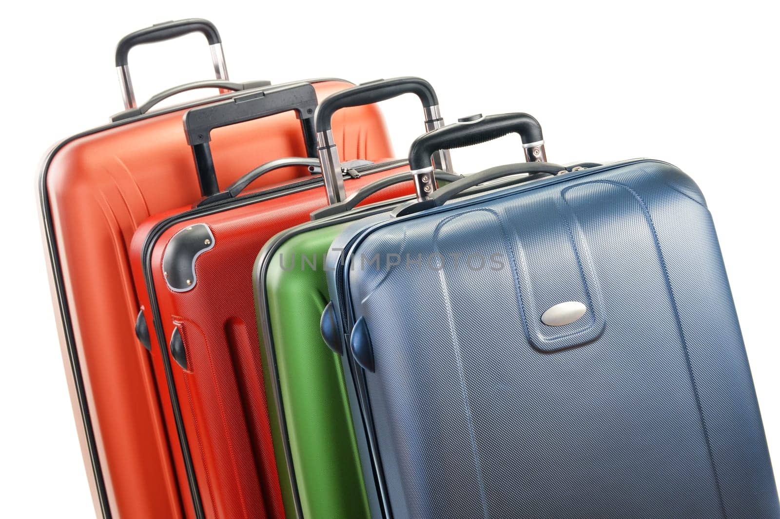 Luggage consisting of large suitcases isolated on white