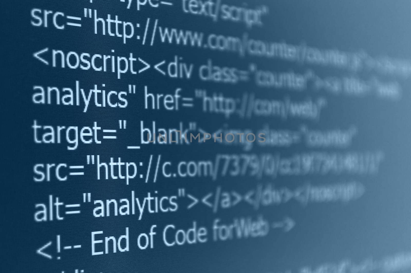 Closeup of Web Code on Computer LED Screen