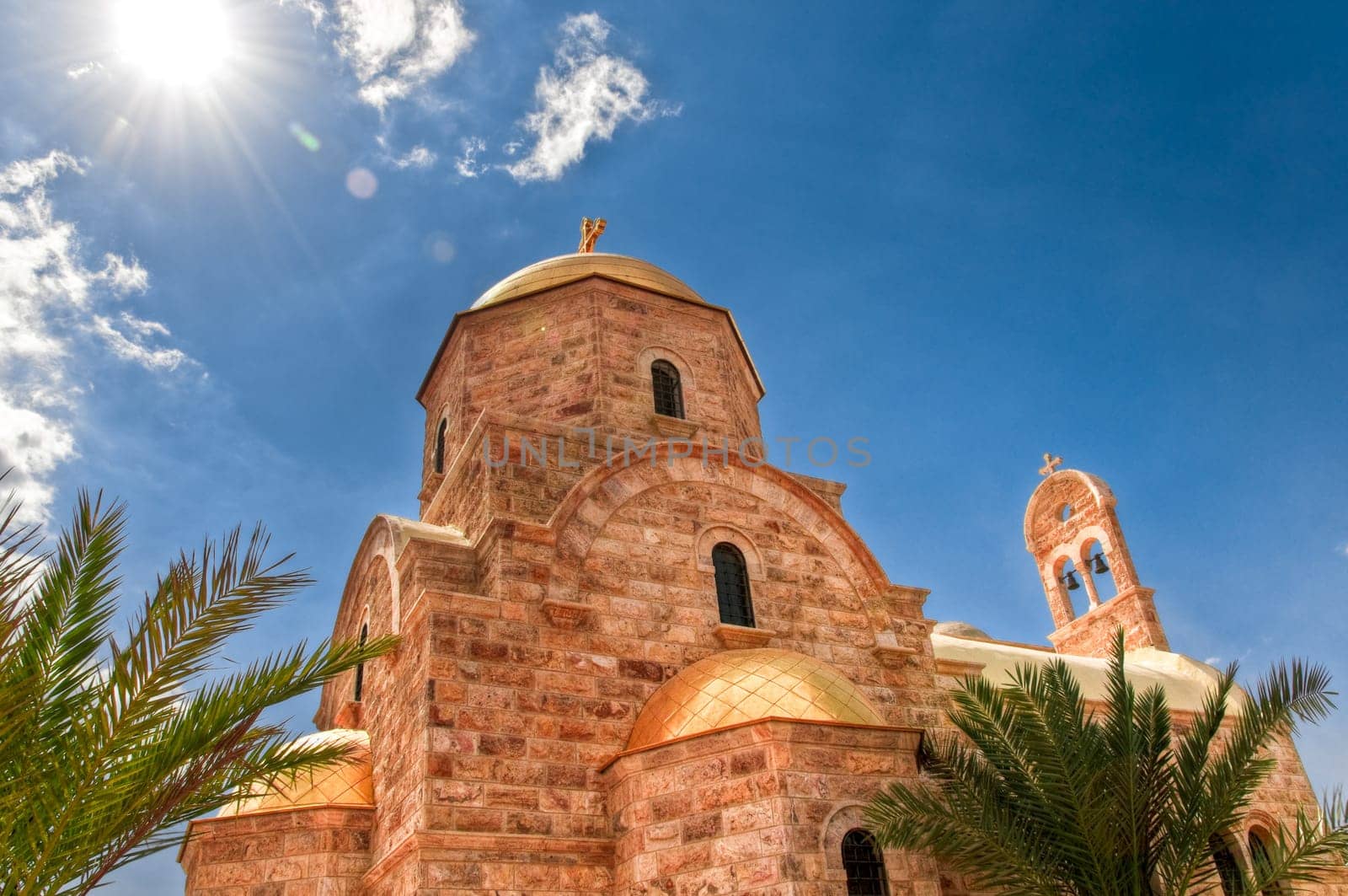 Modern Orthodox church at the Jordan River near Bethany Beyond the Jordan