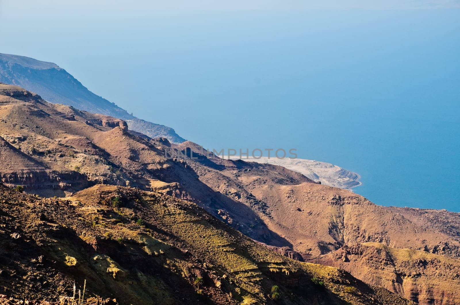 view of the blue sea from the high mountain