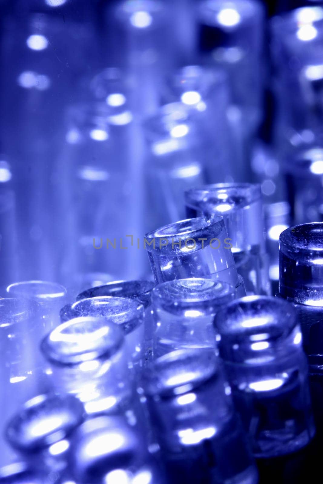 Blue LED lights pointing upwards