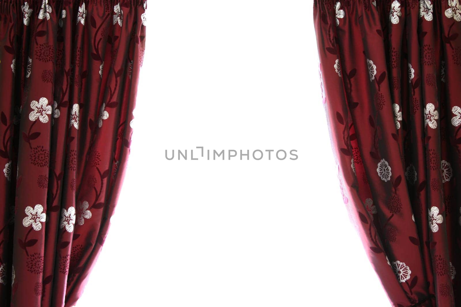 Curtains open with white space