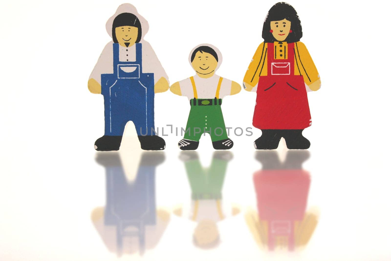 Happy families toy with father mother son