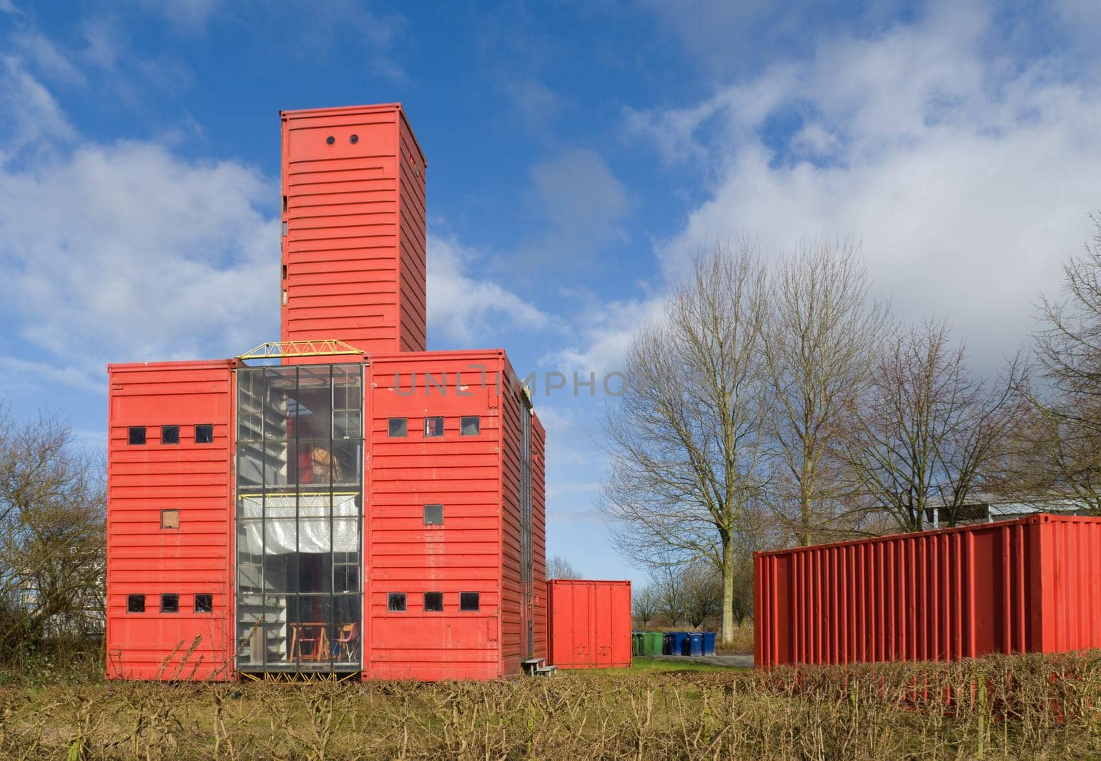modern experimental houses in Almere, Netherlands. It's a street with 17 price winning designs of houses with the theme "temporary living""."