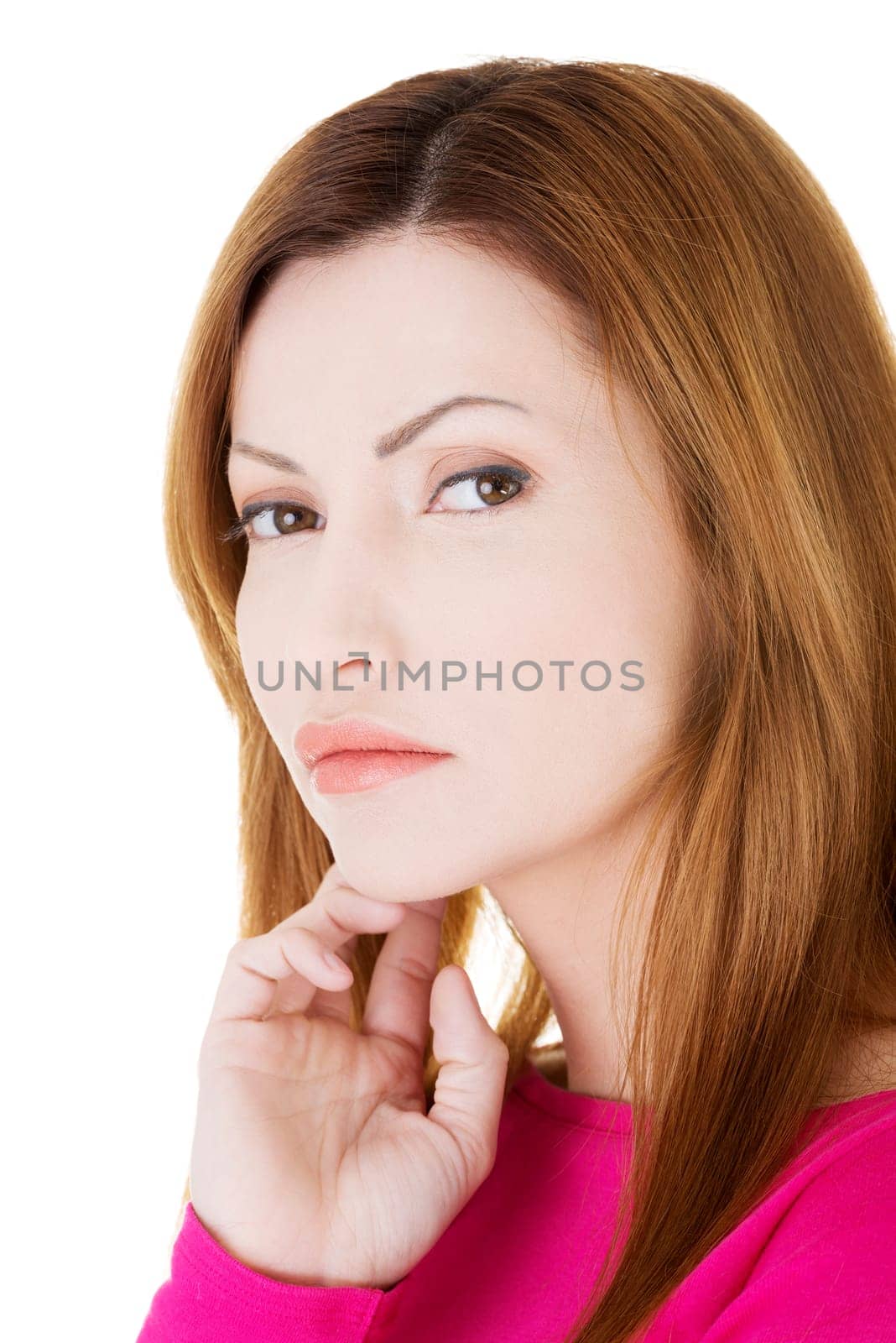 Portrait of a working thinking woman