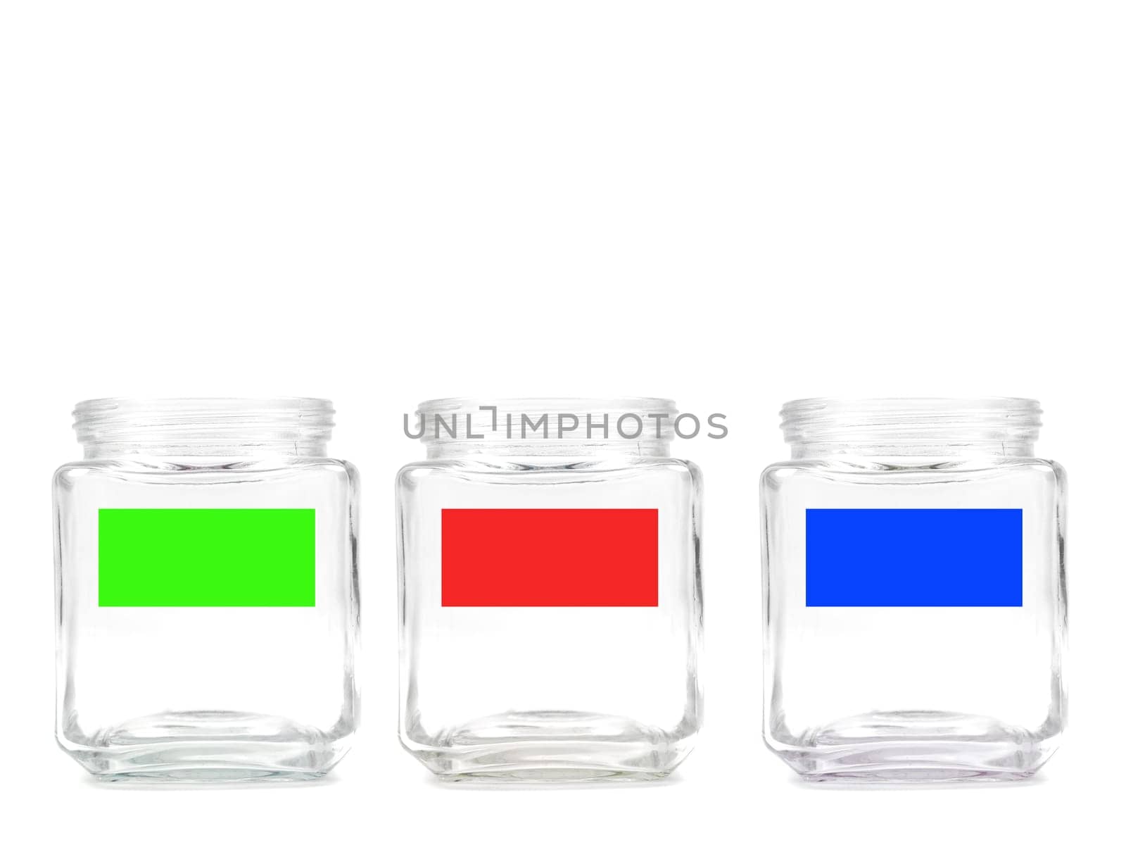 An empty jar with a blank labelisolated against a white background