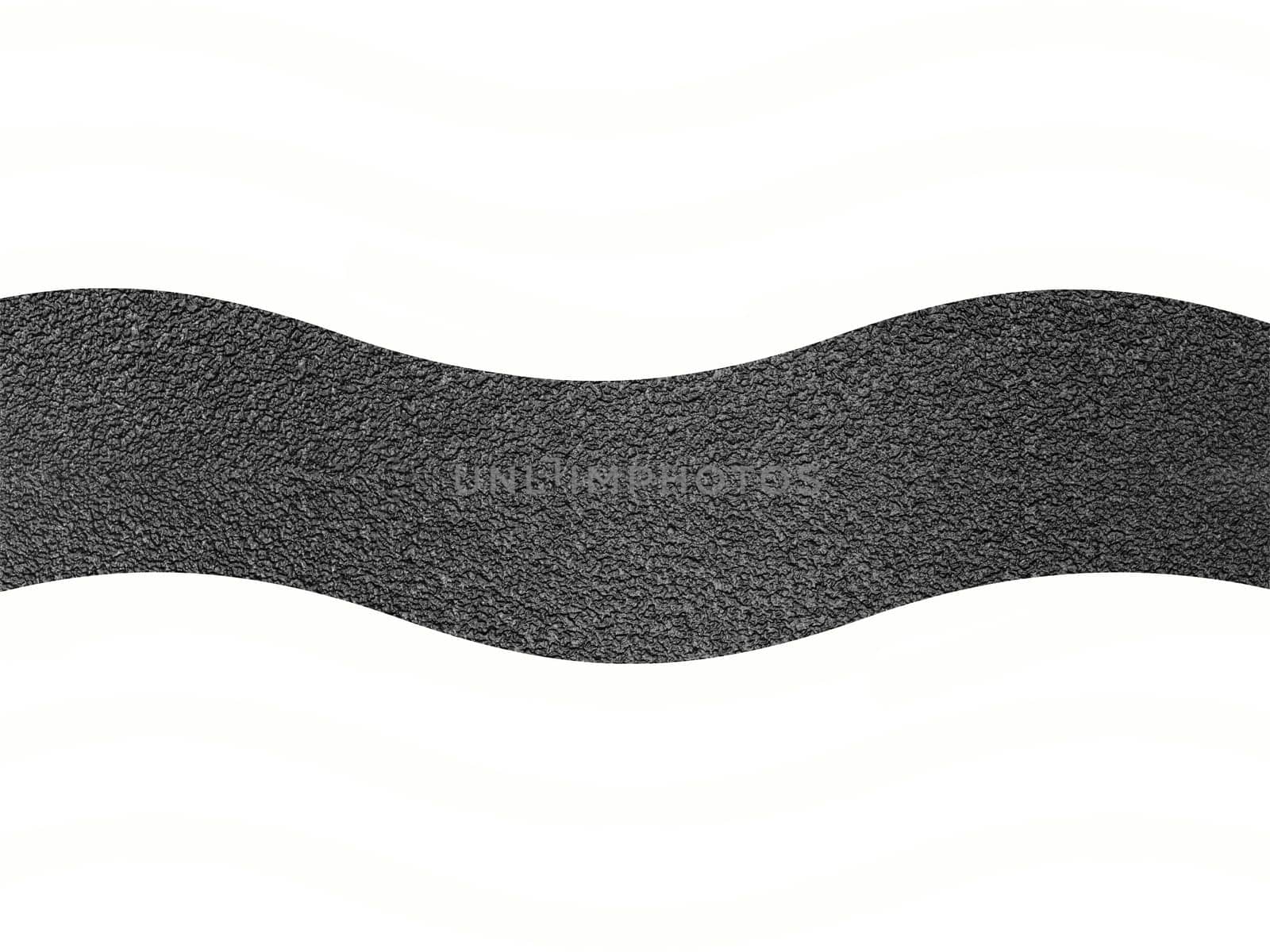 A bitumen road isolated against a white background