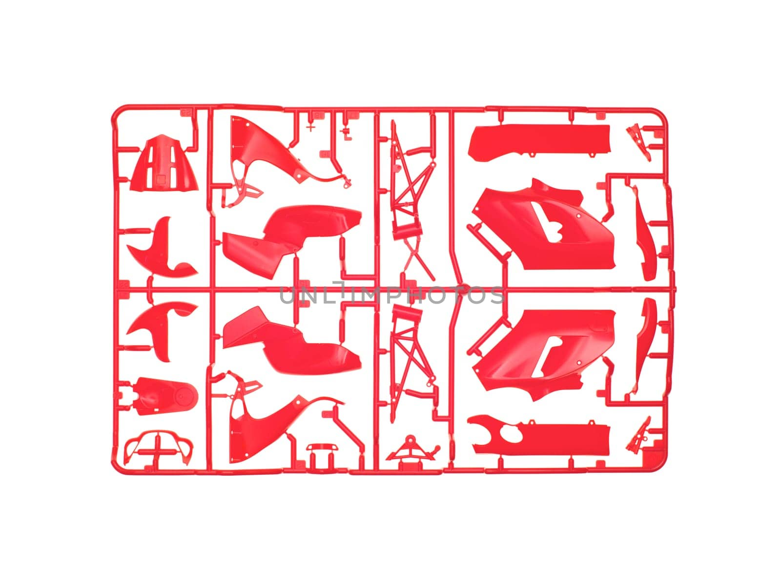 A plastic model kit on a white background