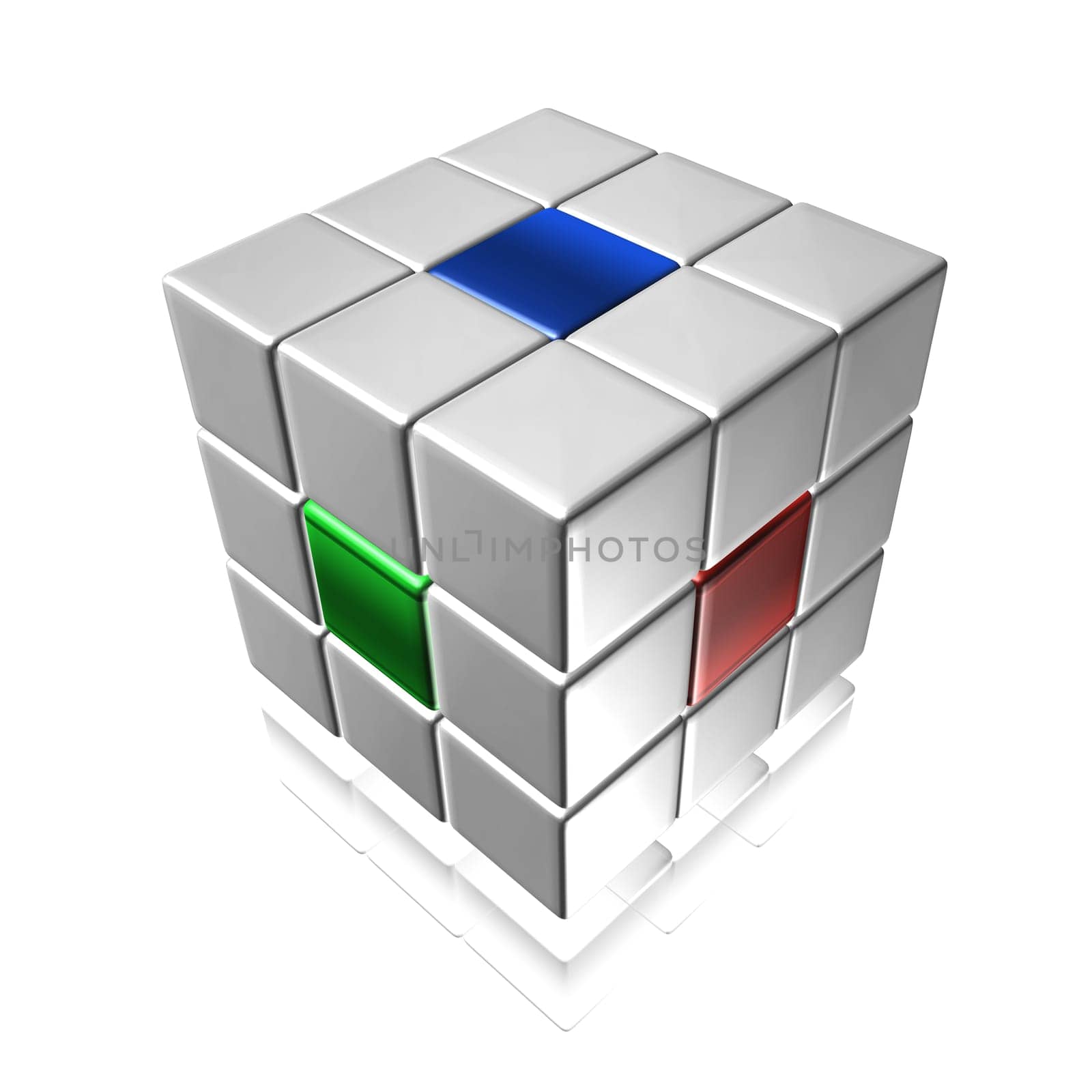 An abstract illustration of cubes on a white background