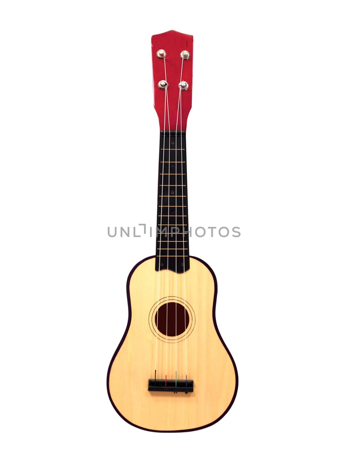 A guitar isolated against a white background